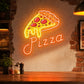Pizza Neon Sign - Melting Slice with Pizza Lettering