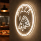 Pizza Neon Sign - Minimal Round Pizza Slice Wall Decor