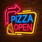 Pizza Neon Sign - Pizza Open Arrow Shop Wall Decor