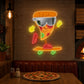 Pizza Neon Sign - Skater Slice with Sunglasses Decor