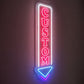 Pizza Neon Sign - Vertical Down Arrow Pizza Wall Art