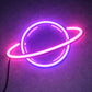 Planet Neon Sign – Pink Purple Aesthetic LED Wall Decor for Bedroom & Gaming Room