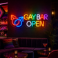 Pride & LGBT Neon Signs - Gay Bar Open Rainbow Glow
