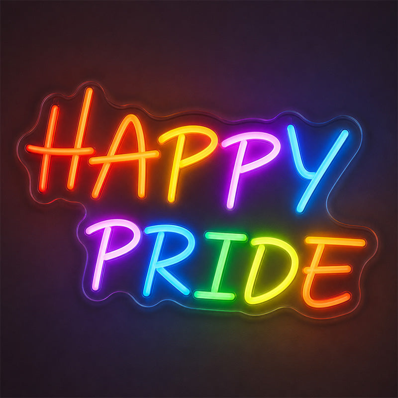 Pride & LGBT Neon Signs - Happy Pride Rainbow Glow
