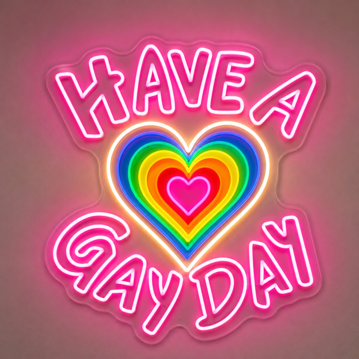 Pride & LGBT Neon Signs - Have A Gay Day Heart Glow
