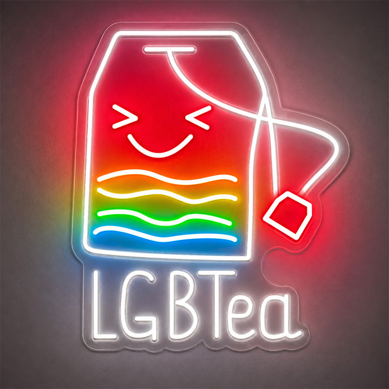 Pride & LGBT Neon Signs - LGBTea Rainbow Wall Glow
