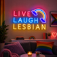 Pride & LGBT Neon Signs - Live Laugh Lesbian Glow
