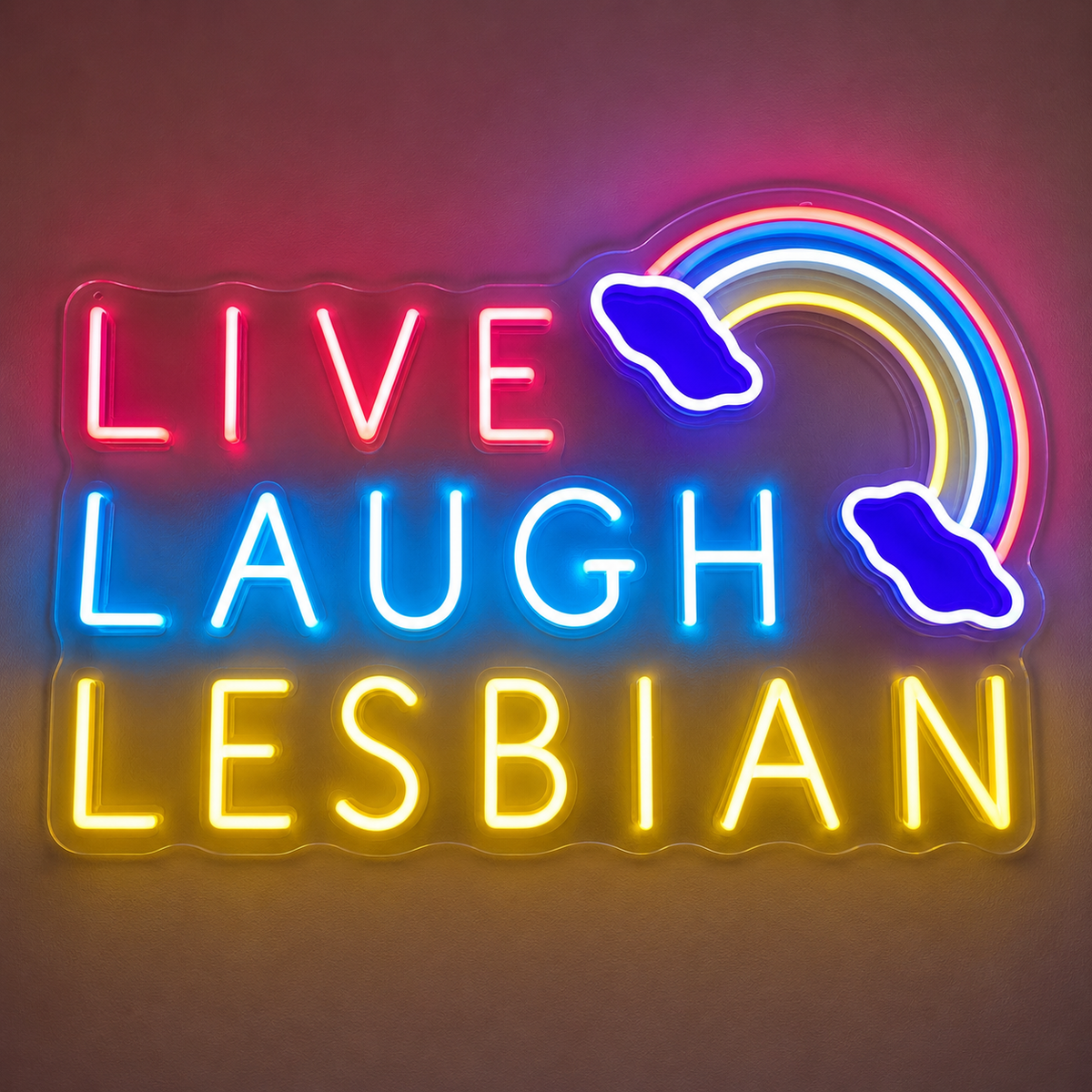 Pride & LGBT Neon Signs - Live Laugh Lesbian Glow
