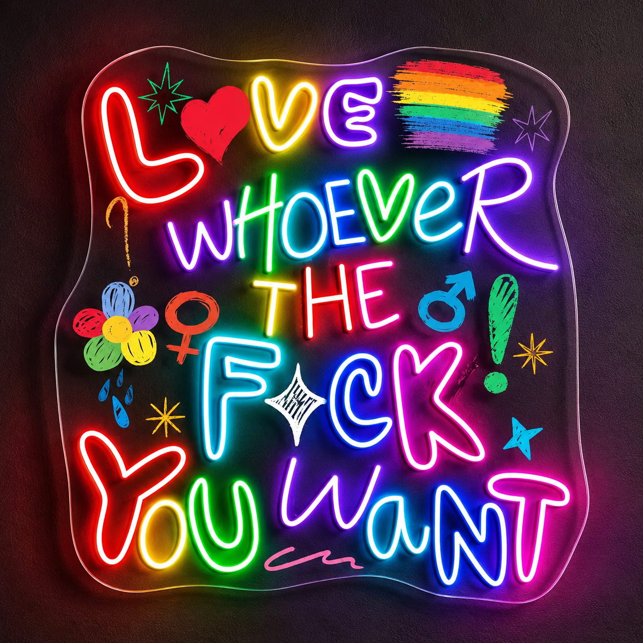 Pride & LGBT Neon Signs - Love Whoever You Want Glow

