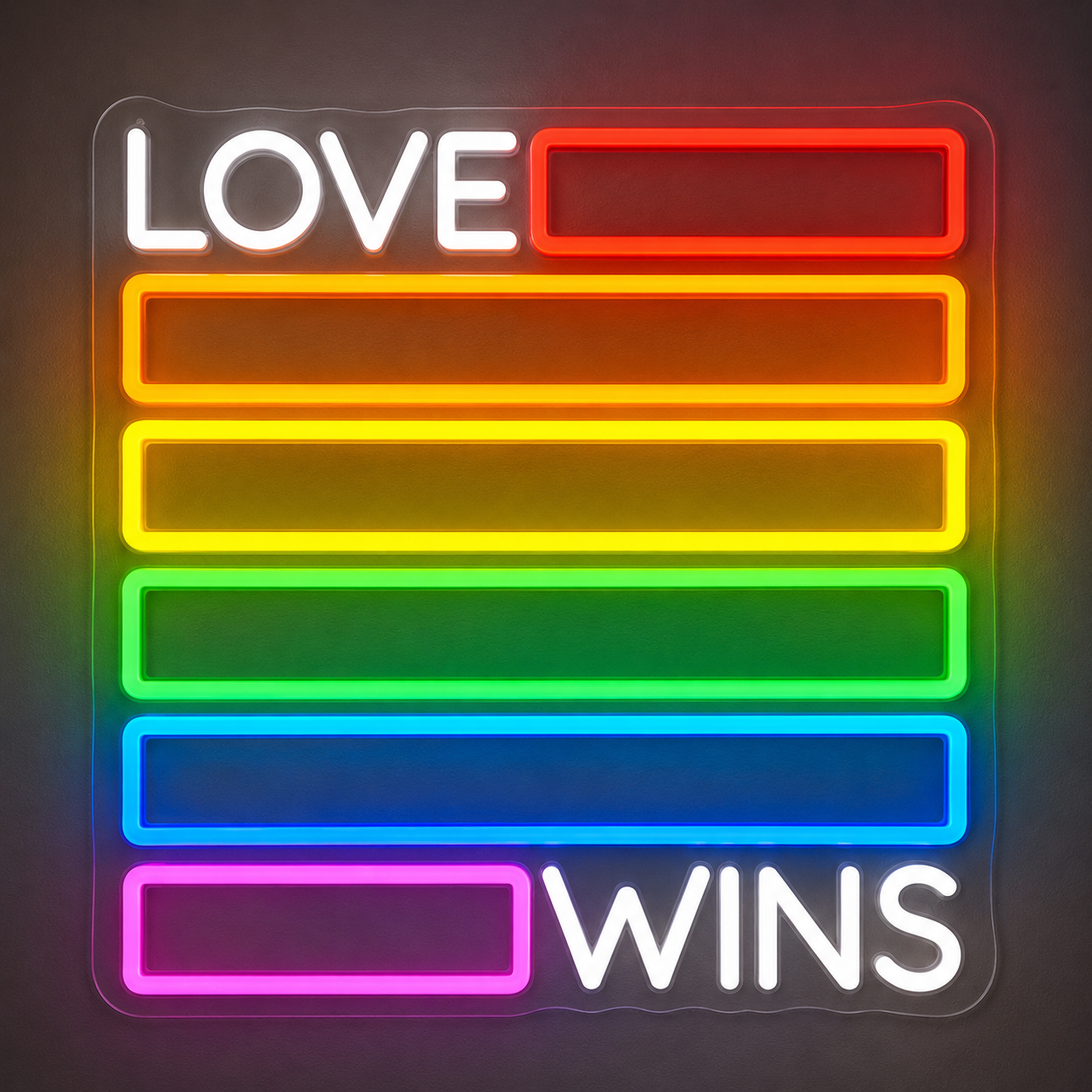 Pride & LGBT Neon Signs - Love Wins Rainbow Wall Glow
