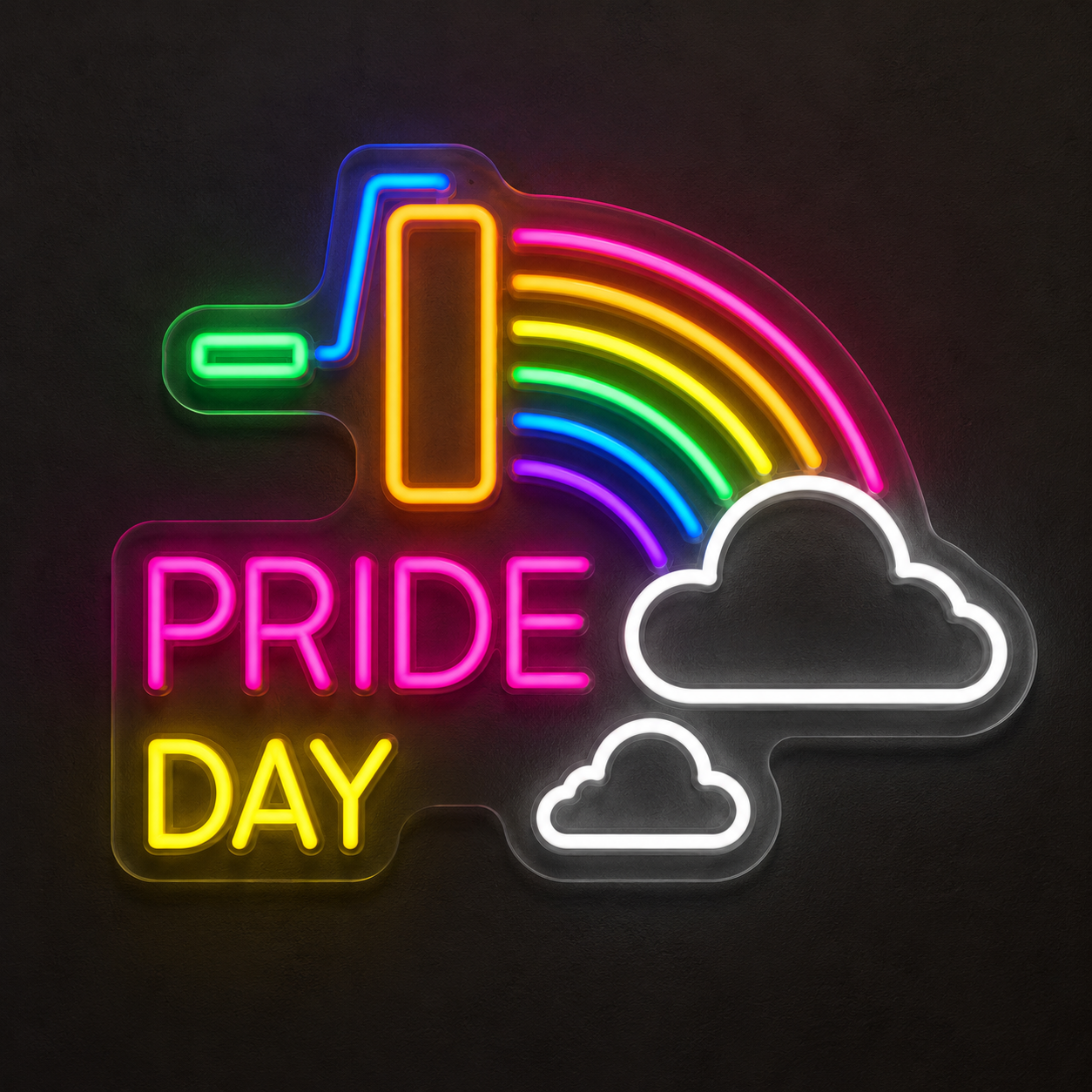 Pride & LGBT Neon Signs - Pride Day Cloud Rainbow Glow
