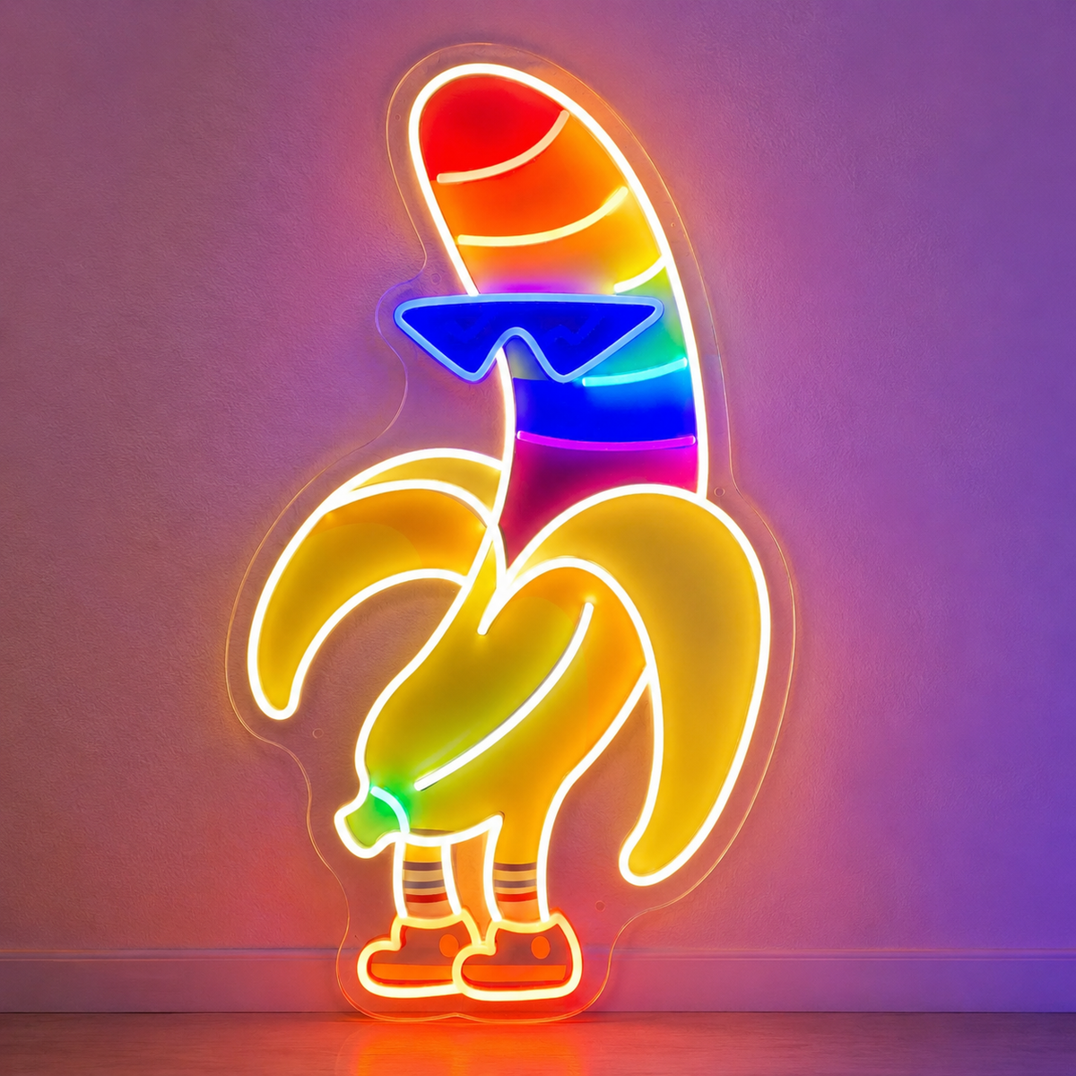 Pride & LGBT Neon Signs - Rainbow Banana Pride Glow
