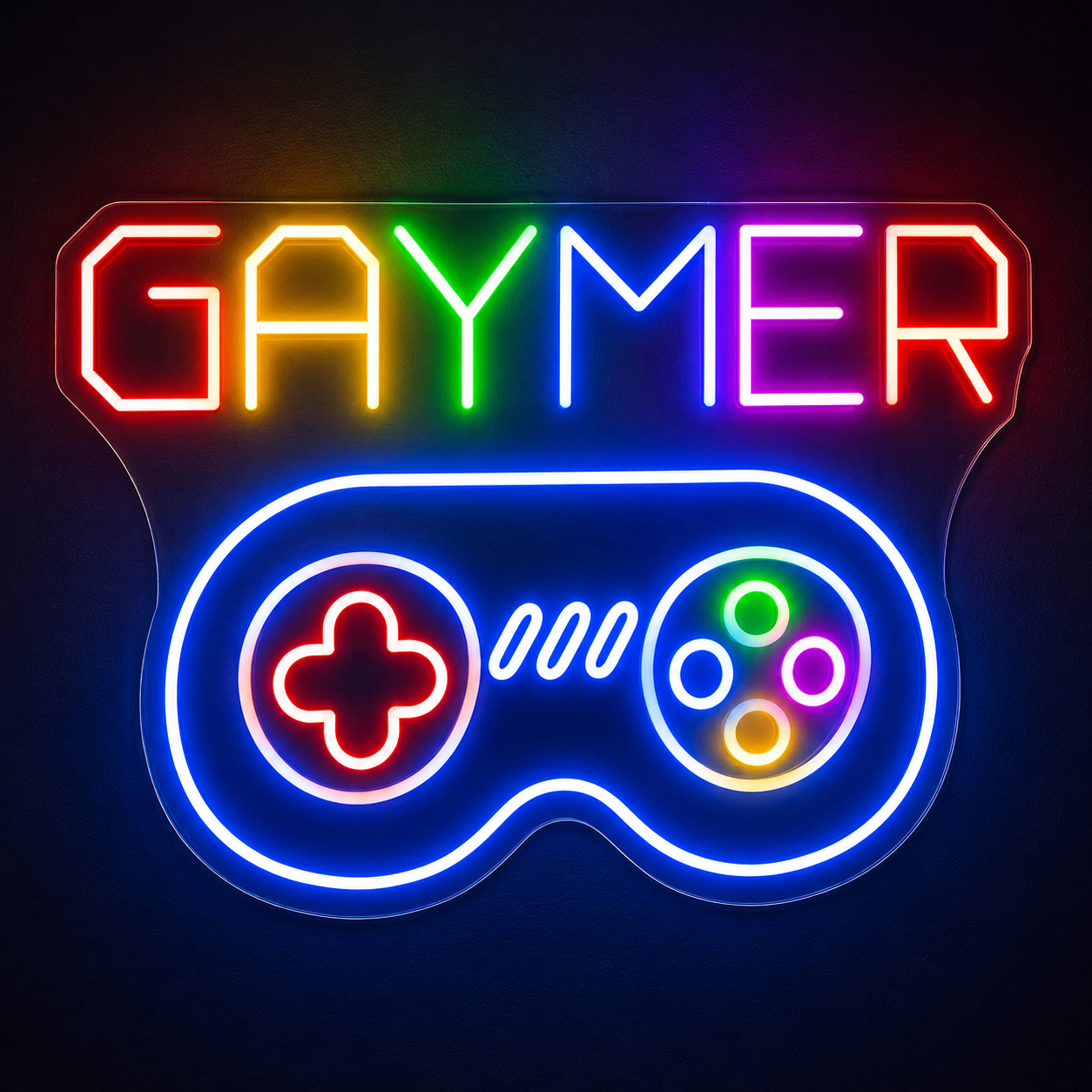 Pride & LGBT Neon Signs - Rainbow Gaymer Game Glow

