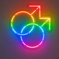 Pride & LGBT Neon Signs - Rainbow Male Symbols Glow
