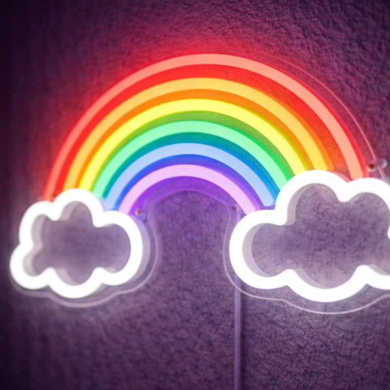 Rainbow Cloud Neon Sign – Colorful LED Rainbow Wall Light