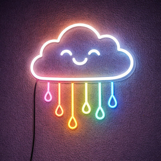 Rainbow Cloud Neon Sign – Cute Aesthetic LED Wall Decor for Bedroom & Kids Room