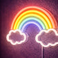 Rainbow & Clouds Neon Sign – Colorful LED Wall Light for Cozy Bedrooms and Dreamy Spaces