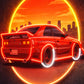 Red JDM Sports Car Neon Sign – Sunset City LED Wall Art