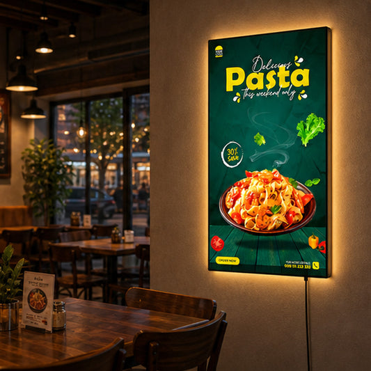 Restaurant Wall Lightbox Sign – Ultra-Thin Snap Frame LED Menu Display