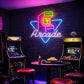 Retro Arcade Neon Sign - Arcade Machine LED Decor