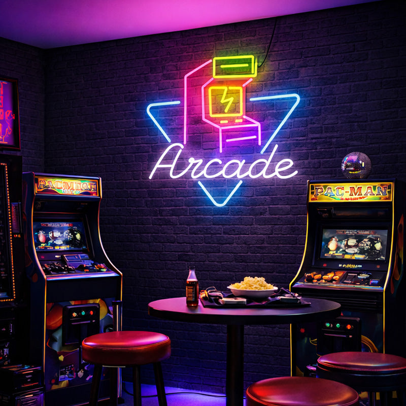 Retro Arcade Neon Sign - Arcade Machine LED Decor