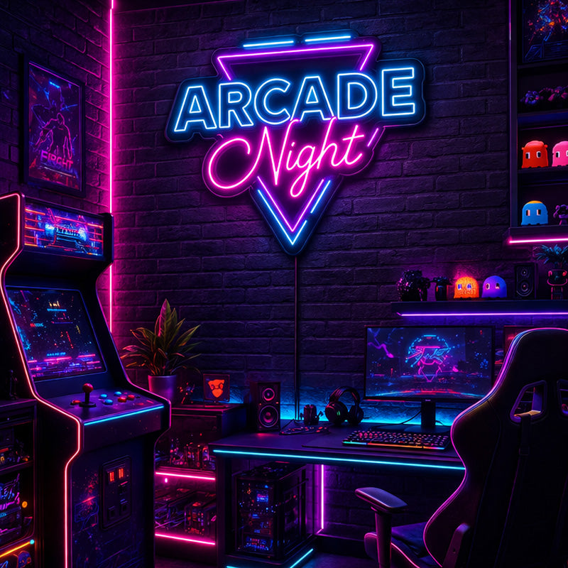 Retro Arcade Neon Sign - Arcade Night LED Decor