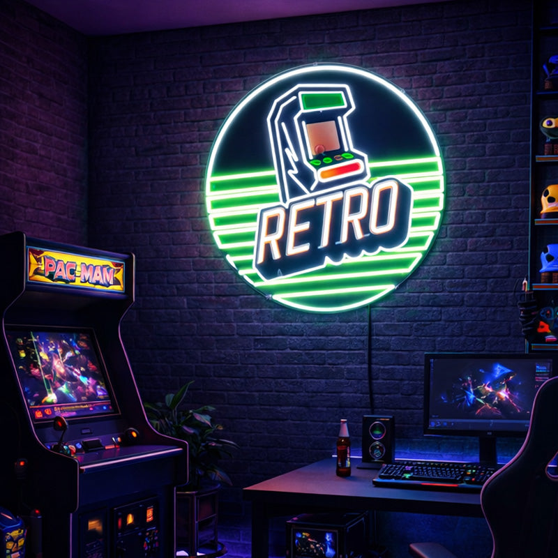 Retro Arcade Neon Sign - Classic Cabinet LED Wall Decor
