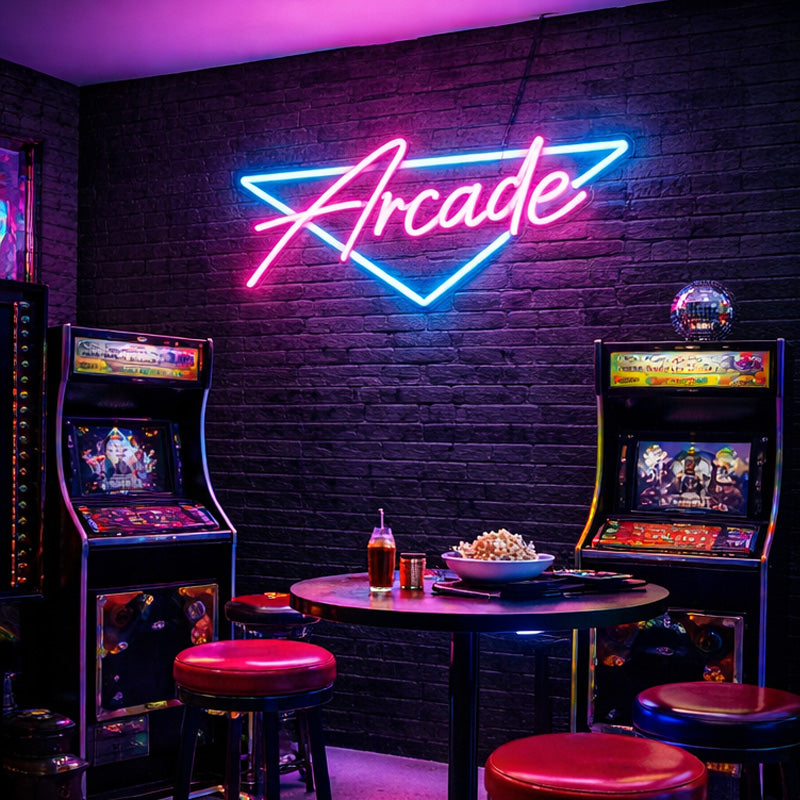 Retro Arcade Neon Sign - Classic Gaming Wall Decor LED