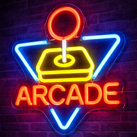 Retro Arcade Neon Sign - Joystick LED Wall Decor