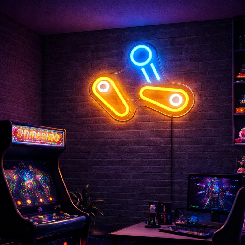Retro Arcade Neon Sign - Pinball LED Wall Decor