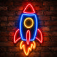 Rocket Neon Sign – Colorful LED Wall Light for Gaming Rooms, Studios & Creative Spaces
