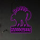 Halloween Scary Cat Happy Halloween - Led Light Metal - Owls Matrix LTD