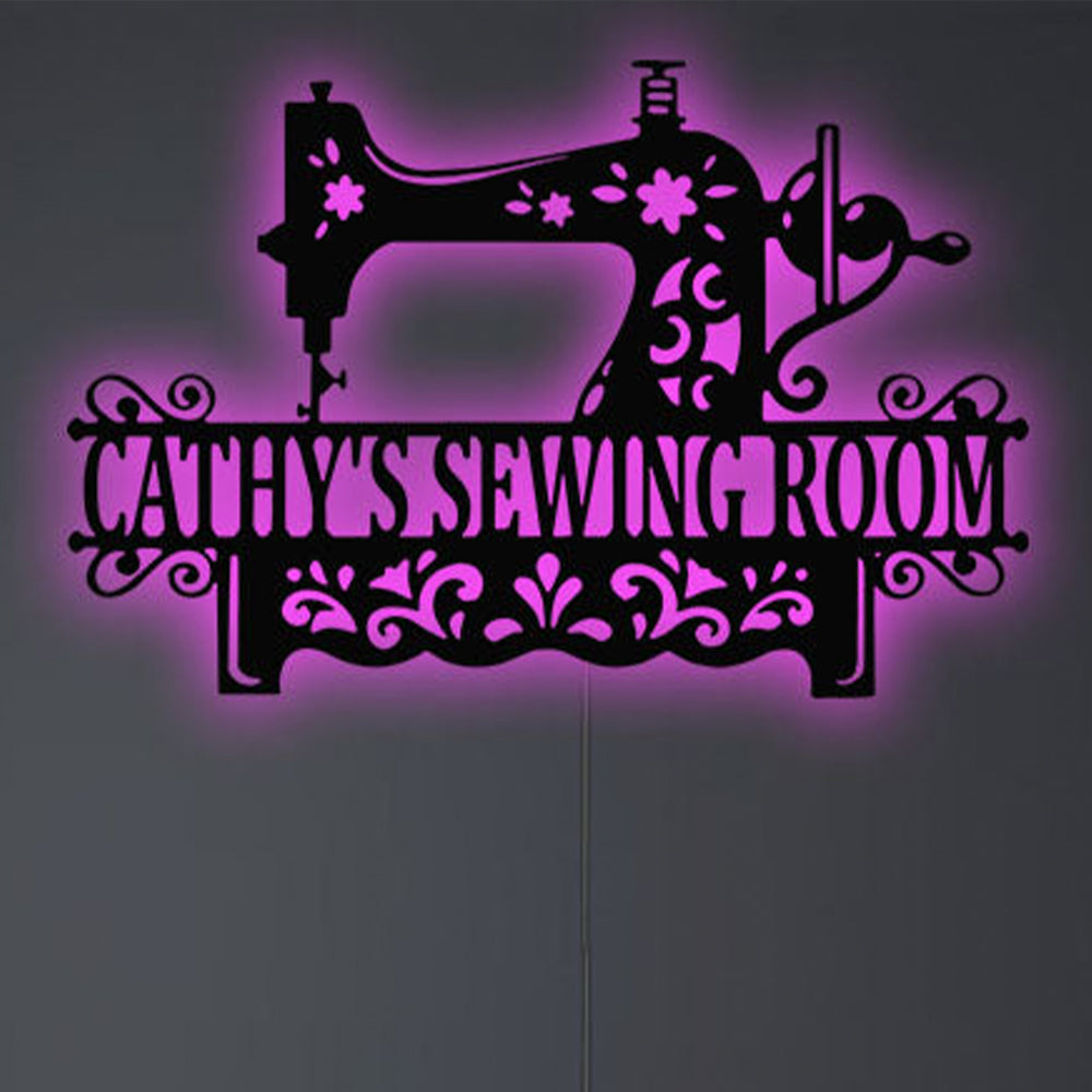 Sewing Room Lovely Style Personalized - Led Light Metal - Owls Matrix LTD