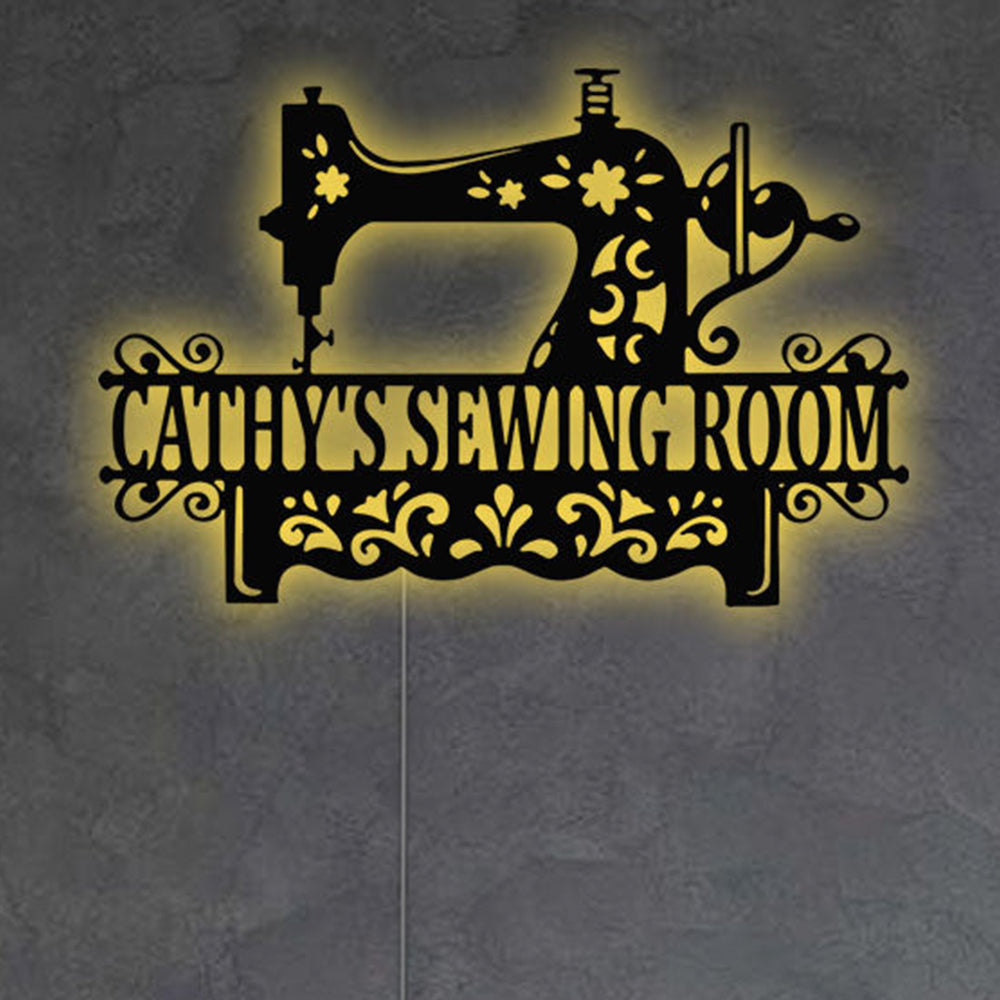 Sewing Room Lovely Style Personalized - Led Light Metal - Owls Matrix LTD