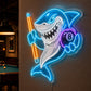 Billiards Pool Room Neon Sign - Shark 8 Ball Decor