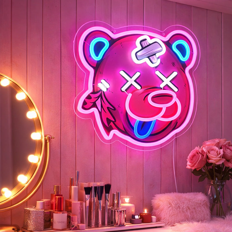 She Shed Neon Sign Decor - Cute Teddy LED Neon Light