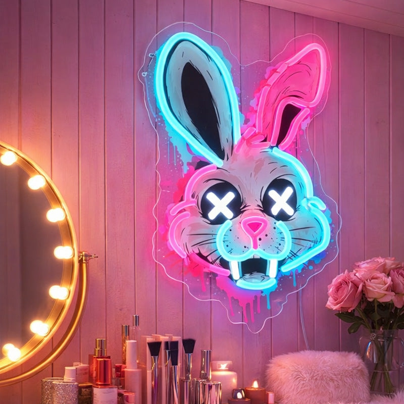 She Shed Neon Sign Decor - LED Neon Bunny Wall Light