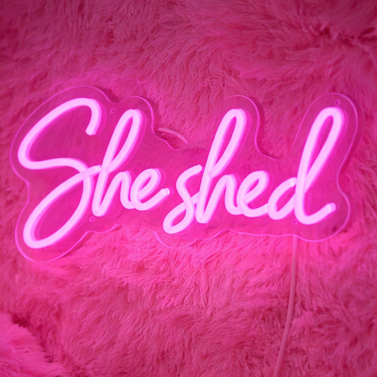She Shed Neon Sign Decor - LED “She Shed” Wall Light