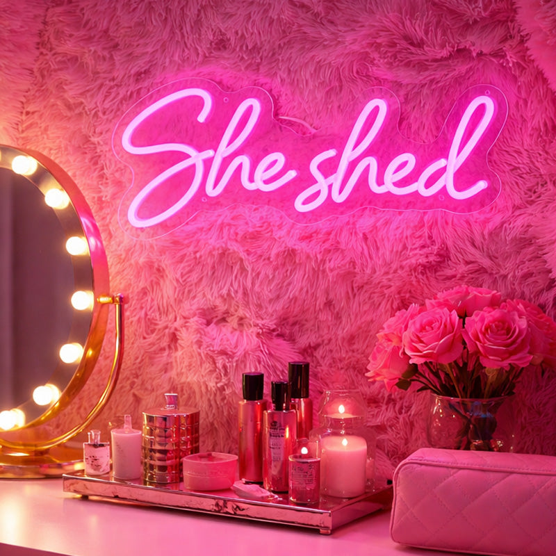 She Shed Neon Sign Decor - LED “She Shed” Wall Light