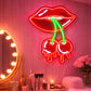 She Shed Neon Sign Decor - Lips & Cherry LED Neon Light