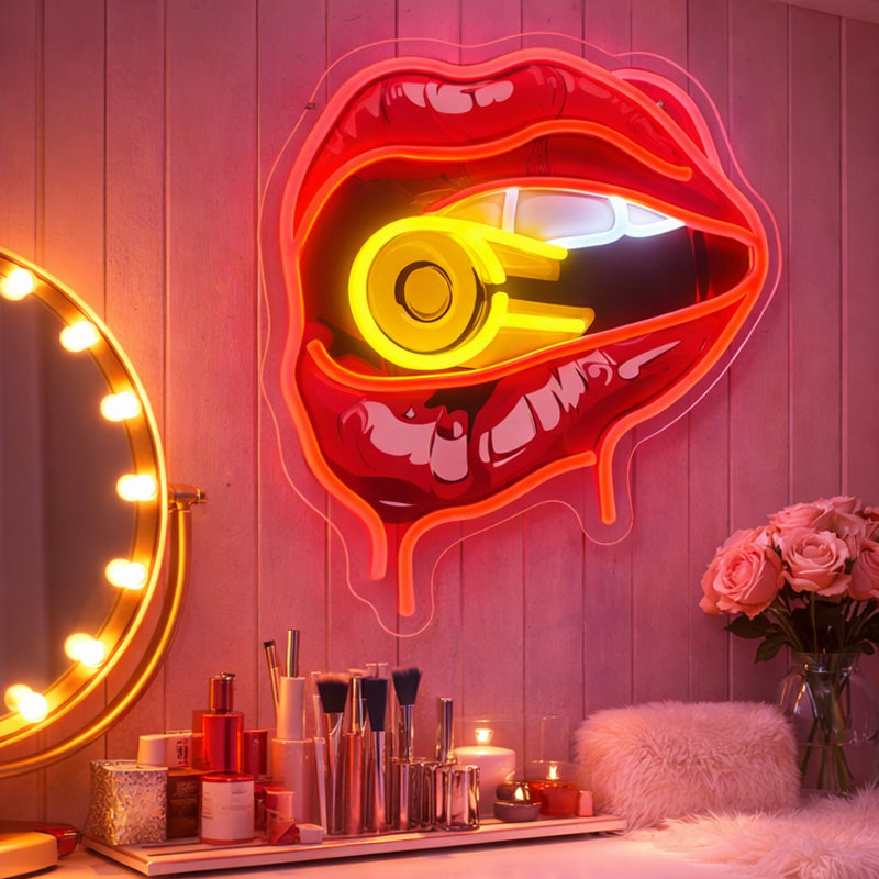 She Shed Neon Sign Decor - Sexy Lips LED Neon Light