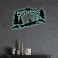 Skiing Skier Mountain And Trees - Led Light Metal - Owls Matrix LTD