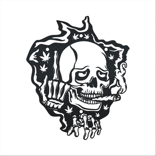 12''x12'' Skull Suck Weed - Led Light Metal - Owls Matrix LTD