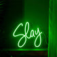 Slay Neon LED Sign – Bold Green Script Light