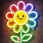 Smiley Flower Neon Sign – Rainbow LED Neon Wall Light for Kids Room & Happy Decor