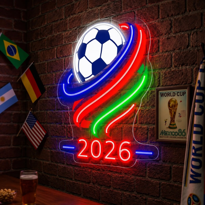 Soccer Bar Neon Sign - 2026 Tournament Wall Decor