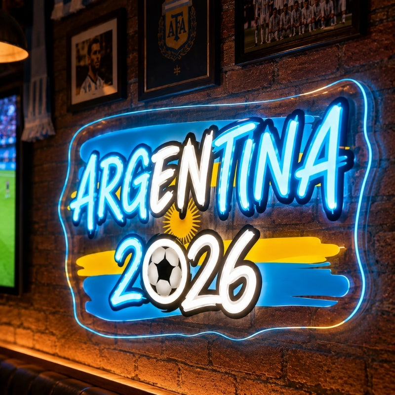 Soccer Bar Neon Sign - Argentina Football Wall Decor