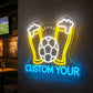 Soccer Bar Neon Sign - Beer And Sports LED Wall Art