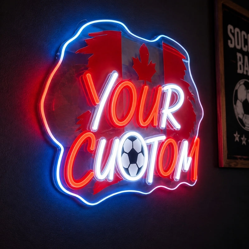 Soccer Bar Neon Sign - Canada Football Fan Wall Decor