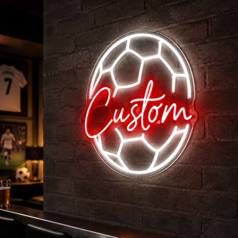 Soccer Bar Neon Sign - Custom Name Soccer Wall Art